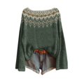 thumbnail image 1 of WTXUE Chandail Rétro Fair Isle pour Femmes Imprimé Art Vintage Col Rond Léger Boho Tops Graphique Ethnique Tribal Court Tricoté Manches Longues Épaules Tombantes Chandail Vert G, 1 of 3