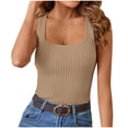 thumbnail image 1 of AherBiu Ribbed Tank Tops for Women Summer Casual Ribbed Knitted Camis Slim Fitted Sleeveless Round Neck Tops, 1 of 6