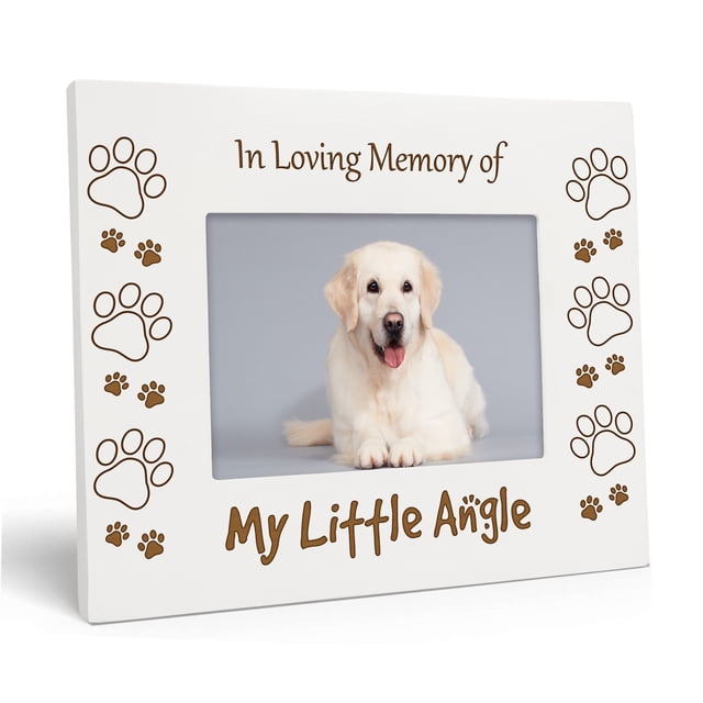 Darling Souvenir Made With Love Engraved Table Top Photo Frame Wooden In Loving Memory Of Quotes White Picture Frame Gift For Brothers Day, 4x6 Inches Horizontal Photo Size