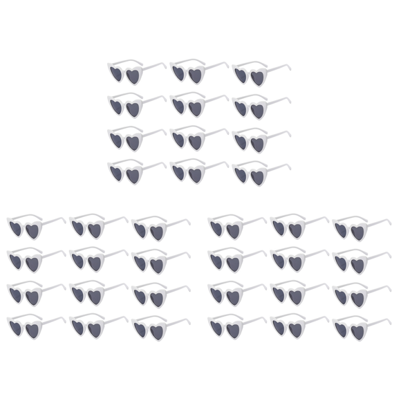 36X Wedding Heart Shaped Sunglasses Bachelorette Party Glasses Bridesmaid Groomsmen Gifts White
