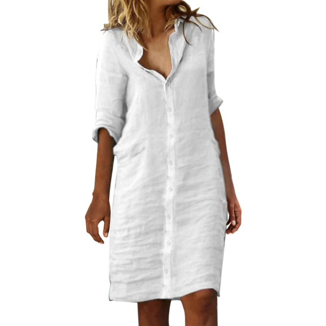 Kcodviy Robe Longue à Taille Haute à Col en V pour Femme, Robe Longue Nouée de Couleur Unie à Col Rond, Robe Décontractée à Col Court, Robes Longues pour Femmes, Robes Maxi pour Femmes, Robe d'Été Décontractée en Tricot pour Femme