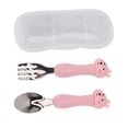 thumbnail image 2 of Adorable Cartoon Fork and Cartoon Fork Spoon Stainless Cute Toddler Table Setting Steel Toddler Feeding Training Spoons Forks Portable Animal Tableware for Kids  Tableware Set with, 2 of 8