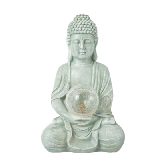 DOLITY Buddha Figurine Sculpture Yard Decoration Decorative Solar Outdoor Garden Statue
