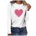 thumbnail image 1 of Qertyioot Chandail Cœur d'Amour Saint-Valentin Grande Taille, Haut à Manches Longues Imprimé à Col Rond pour Femmes, 1 of 3