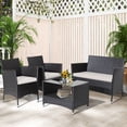 thumbnail image 1 of Gymax 4PCS Outdoor Sofa Set Patio Rattan Wicker Conversation Set w/ Coffee Table, 1 of 10