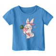 thumbnail image 4 of PMVFHDE T-Shirt Fille T-Shirts pour Fille T-Shirts pour Fille T-Shirts pour Fille Graphique Hauts d'Été pour Filles 2025 T-Shirt à Imprimé pour Enfants Col Rond Manches Courtes Bleu, 2-3 Ans, 4 of 4