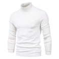 thumbnail image 4 of EGNMCR Chandail à Col Roulé pour Hommes, Chandails pour Hommes Chandail Uni à Col Montant pour Hommes Chandail à Manches Longues Ample Chandail de Base Haut Chandail Chandail à Col Roulé Hommes Chandail, 4 of 5