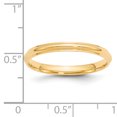 thumbnail image 4 of Or Jaune 14K 2,5mm Demi-Rond avec Bande de Bord Taille 6, 4 of 4