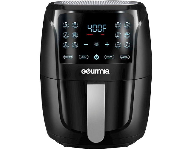 Refurbished Gourmia 6 Quart Digital Air Fryer with Guided Cooking and Easy Clean, Black, GAF686