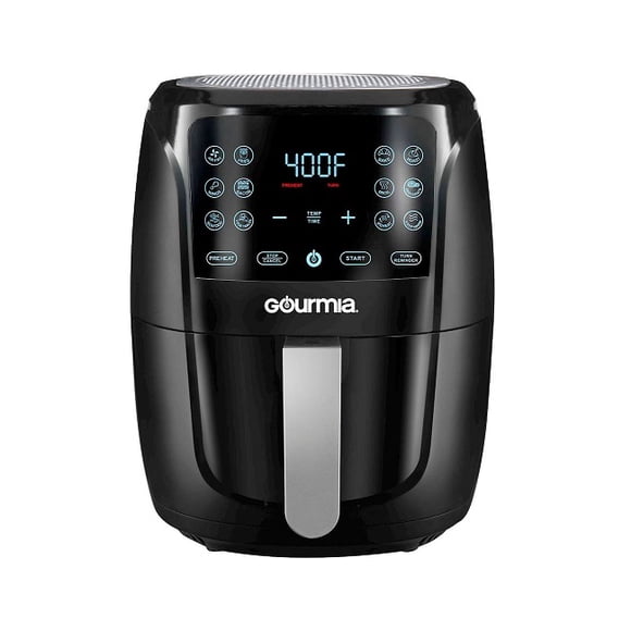 Refurbished Gourmia 6 Quart Digital Air Fryer with Guided Cooking and Easy Clean, Black, GAF686