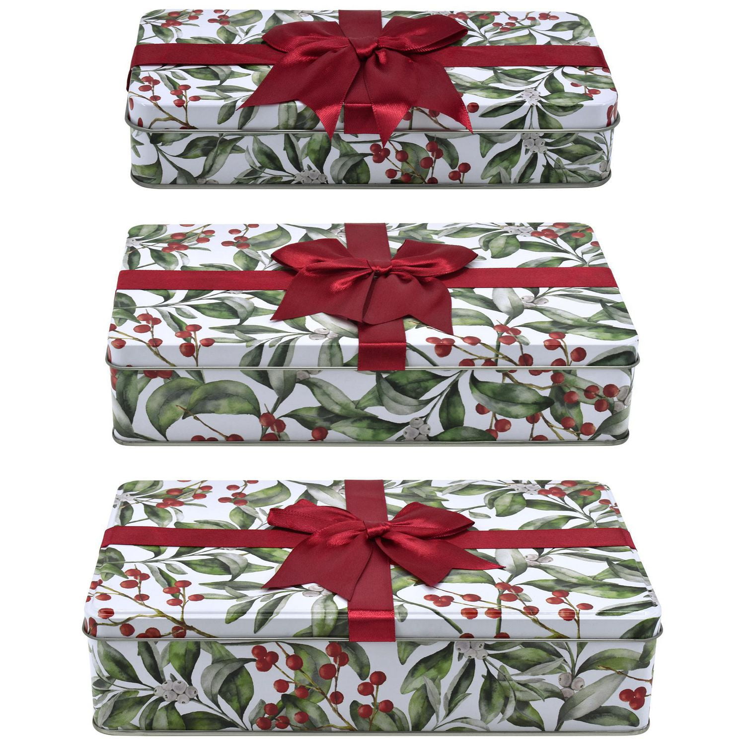 PACK DE 3 BOÎTES CARRÉES HOLIDAY TIME BOW