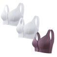 thumbnail image 1 of cfhntfmh 3pc Front Closure Bras for Women Mid Support Plus Size Bras Thin Wireless Bras Full Coverage T-Shirt Bralettes, 1 of 2
