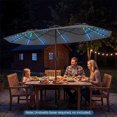 thumbnail image 2 of Costway Double-Sided Patio Umbrella with Color-Changing Flowing Solar LED Lights Crank Lift Gray, 2 of 10