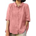 thumbnail image 2 of QIPOPIQ Oversized Women Button Down Shirt Lightweight Square Textured Long Sleeve Blouse Drop Shoulder Tunic Tops Clearance, 2 of 8