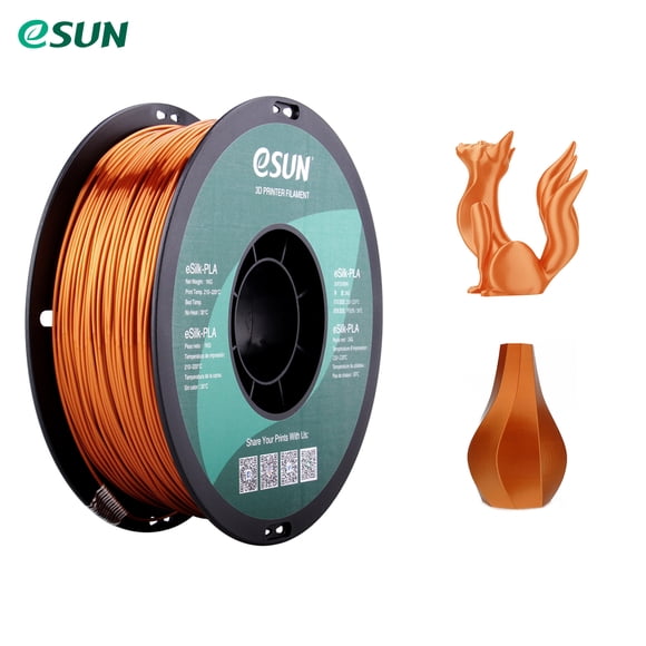 Amdohai eSUN 3D Printer Silk Shiny PLA Filament 1.75mm Metalic Silk Gold /Silver /Copper Filament Dimensional