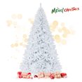 thumbnail image 2 of Gymax 9ft White Christmas Tree Classic Pine Tree PVC Material Thicken Tips(White), 2 of 10