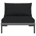 thumbnail image 1 of vidaXL 9 Piece Garden Lounge Set with Cushions Poly Rattan Dark Grey, 1 of 5