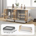 thumbnail image 3 of PawHut Cat Litter Box Enclosure w/ 2 Cabinets for 2 Cats, White, 3 of 10
