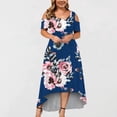 thumbnail image 5 of TopLLC Robes d'Été pour Femmes Grande Taille à Manches Courtes Robes Maxi à Fleurs Robe de Soirée à Épaules Dénudées avec Poches Robe Formelle Femme, 5 of 5