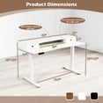 thumbnail image 3 of Costway Bureau Debout Électrique 55 Pouces x 24 Pouces avec 2 Tiroirs, Support d'Écran, Tablette de Rangement, Blanc, 3 of 10