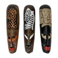 thumbnail image 1 of Set Of 3 African Wildlife Wooden Wall Masks, 1 of 6