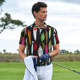 thumbnail image 3 of Lsque Colorful Fishing Lures Pattern Golf Shirts for Men Dry Fit Print Moisture Wicking Performance Short Sleeve Polo Shirt-3X-Large, 3 of 6