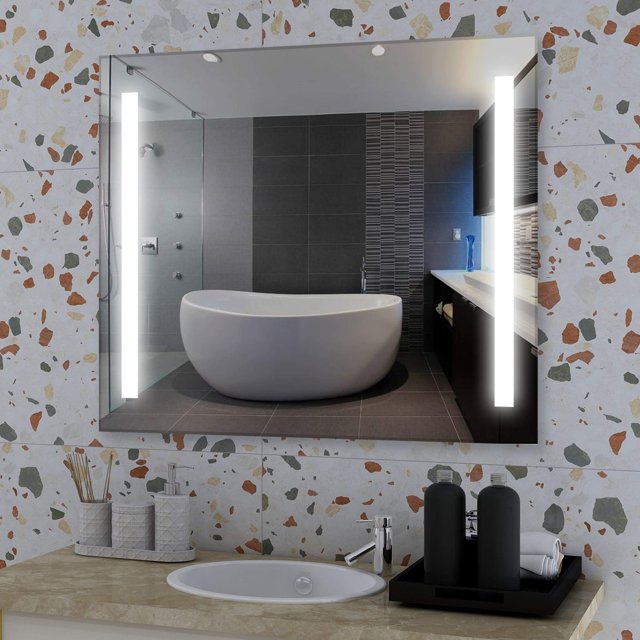 Vanity Art 36 in. Rectangular LED Wall Mirror with Rock Switch