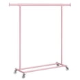thumbnail image 1 of SONGMICS Clothes Rack with Wheels, Heavy-Duty Clothing Rack for Hanging Clothes, Portable Garment Rack, with Extendable Hanging Rail, 220 lb Load Capacity, Jelly Pink UHSR013R01, 1 of 8