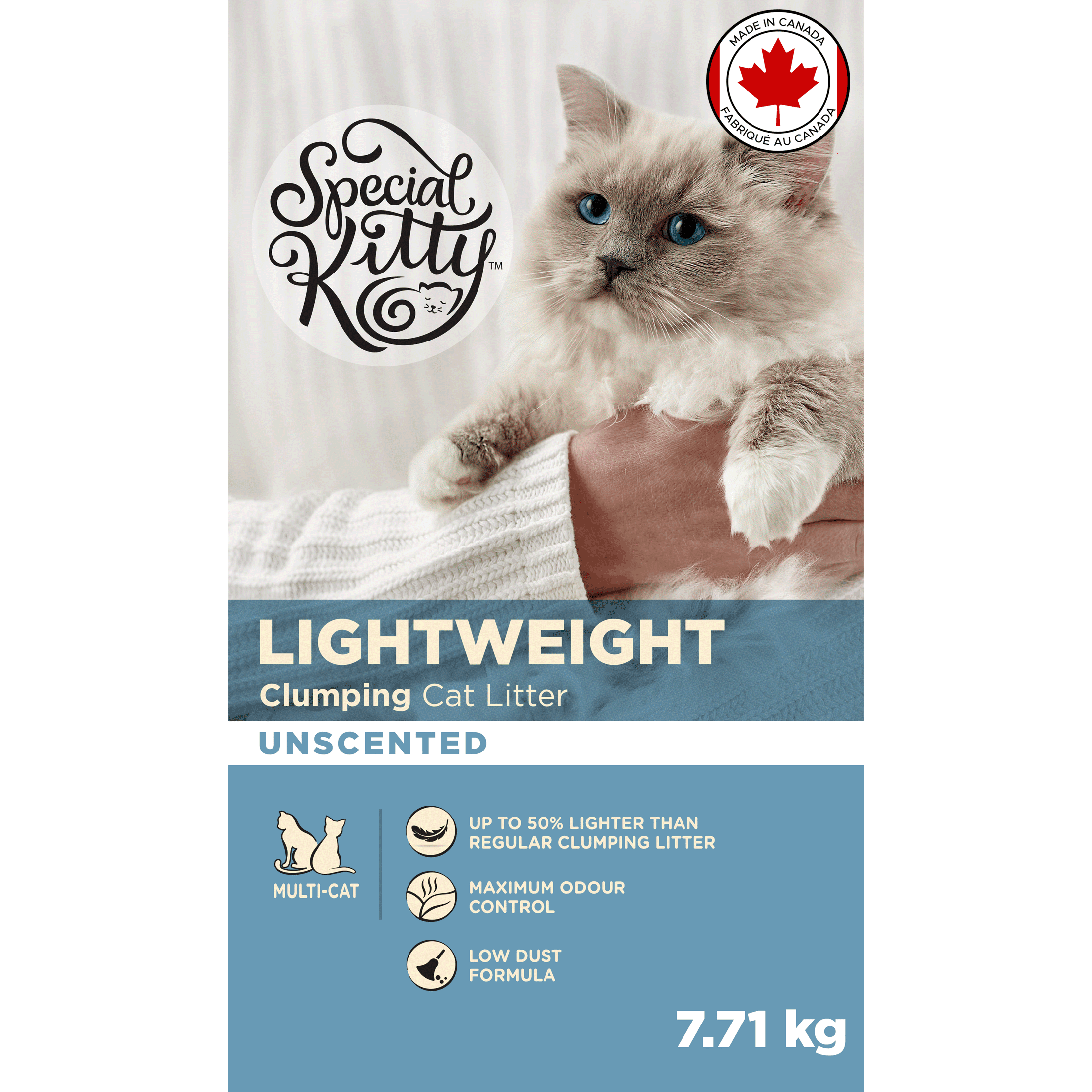 Special Kitty Scoopable Unscented Lightweight Multi-Cat Cat Litter 7.7kg