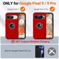 thumbnail image 4 of KOMI for Google Pixel 9 Pro XL Case, Slim Fit Case for Pixel 9 Pro XL with Metal Ring Holder Kickstand, Dual Layer Shockproof Protective Phone Case for Google 9 Pro XL 6.8", Red, 4 of 5