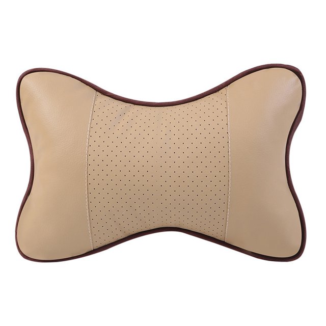 CARTTOU Car Seat Headrest Car Interior Pu Leather General-Purpose Breathable Car Bone Pillow Backrest
