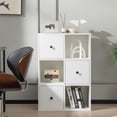 thumbnail image 2 of Costway 6-Cube Bookcase Storage Organizer with 3 Open Cubes 3 Drawers for Home Office White, 2 of 10