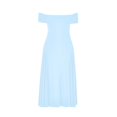 thumbnail image 4 of Women's Sexy Strapless Backless Dress - Deep V Neck, Ruffle Sleeves, Tie-Back Design, Solid Color Party Evening Dress, 4 of 4