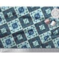 thumbnail image 3 of Soimoi Green Velvet Fabric Check & Geometric Print Fabric by the Yard 58 Inch Wide, 3 of 5