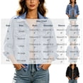 thumbnail image 3 of Timegard Women's Basic Button down Stretch Fitted Long Sleeves Denim Jacket Collared Crop Jean Jackets Fashion,Black,L, 3 of 9