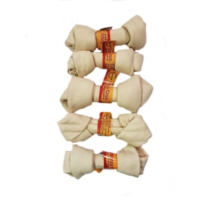 Masters Best Friend 1 Piece Rawhide Knotted Bone Dog Chew 6-7"