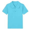 thumbnail image 1 of Annhoo Polos d'Été pour Filles à Manches Courtes, Col Rabattu, Boutons, Coton, Tennis, Uni, Décontracté, Tunique Basique, 2 à 15 Ans, 1 of 3