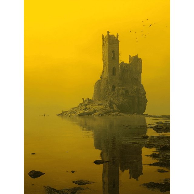Qisvanset Ancient Castle Ruins Canvas Print 12x16 Inch Bar Study Decor