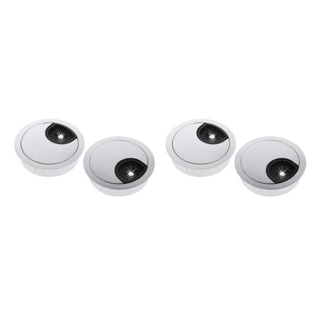 Thinsony 2Pcs 60mm Computer Desk Table Grommet Cover Port Wire Cable Hole Silver 2Set