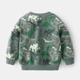 thumbnail image 4 of MIASHUI Ensemble de Vêtements Dinosaure pour Garçons 2 Pcs Chandail en Molleton Col Rond et Pantalon de Jogging, Vert Armée, 3-4 Ans, 4 of 9