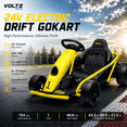 thumbnail image 2 of VOLTZ TOYS 24V Electric Drift Go Kart for Kids, Outdoor Racer Ride On Car with Dual Motors, Safety Belt, 8 MPH Max Speed, Yellow, 2 of 7