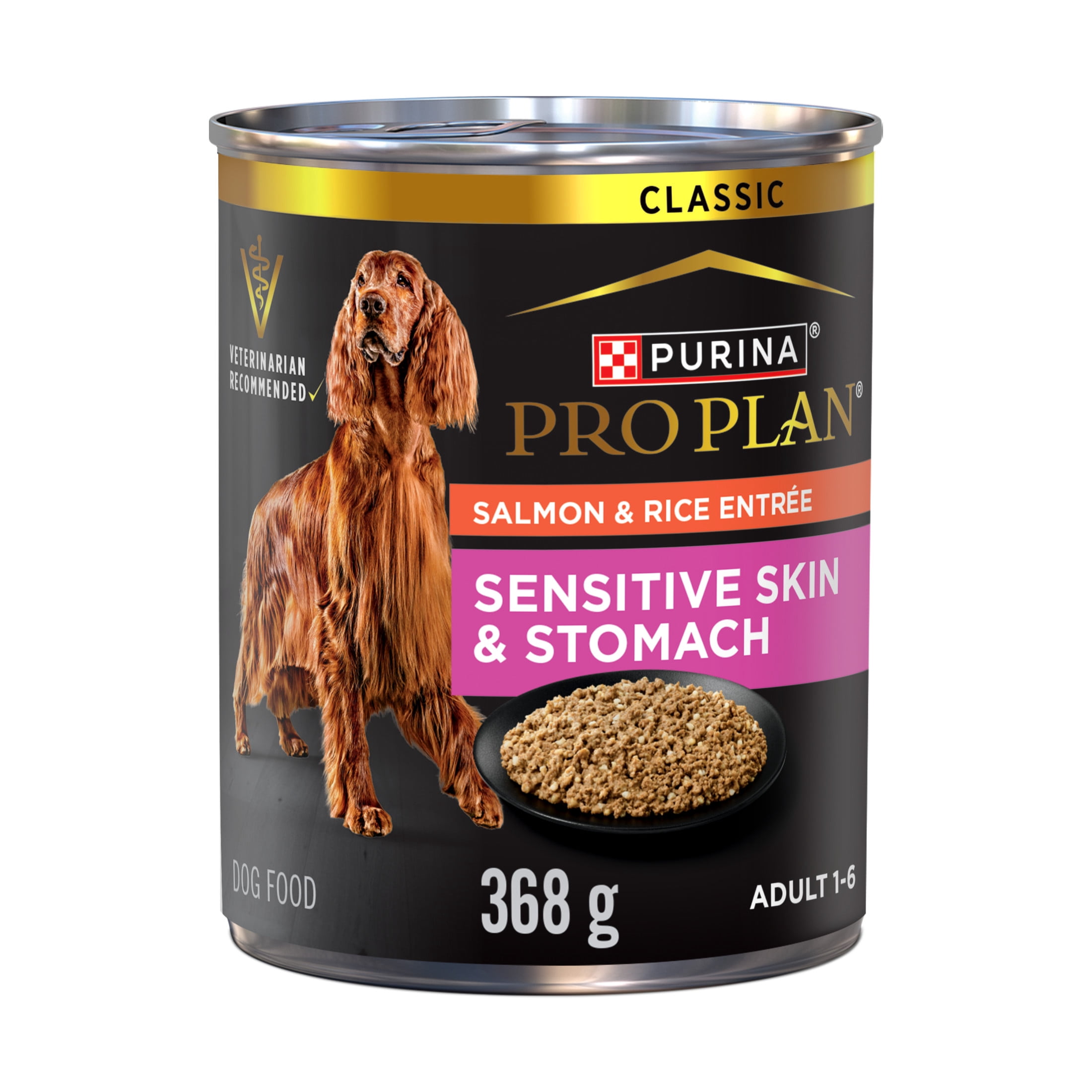 Purina Pro Plan Sensitive Skin & Stomach Salmon & Rice Entrée, Wet Dog Food 368 g