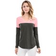thumbnail image 1 of Unique Bargains T-Shirt Casual à Manches Longues à Col en V pour Femmes, 1 of 6