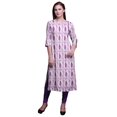 thumbnail image 1 of Bimba Robe Kurti Longue Imprimée Tunique Droite Manches 3/4 Robes pour Femmes Haut, 1 of 6