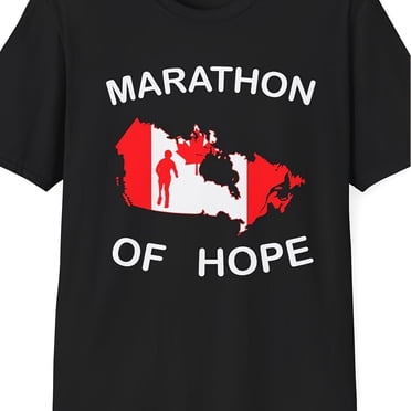 Terry Fox Canada T Shirt Iconic Marathon of Hope with Canadian Maple Leaf Heroic Portrait Suitable for Men Women Casual Round Neck for Canada Day GiftYear Round Wear Machine Washable