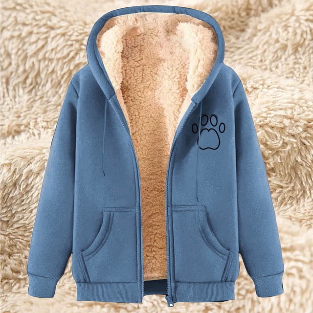 LOVZFMLL Vestes pour Femmes Sweat à Capuche en Polaire Imprimée à la Mode