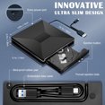 thumbnail image 2 of Nidmaw USB-C CD/DVD +/-RW optical drive, CD-ROM burner/reader/writer with USB/SD/TF interface and audio output, suitable for laptops, PCs, Macs, MacBook Air/Pro and Windows 11/10 disc players., 2 of 5