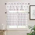 thumbnail image 1 of Summer Beach Ocean Starfish Shell Coral Cartoon 3 PCS Kitchen Curtain Valance and Tiers Set, Rod Pocket Small Half Tier Valances Window Curtains Panel, 55"x24" (Set of 2 Tiers & Valance), 1 of 5