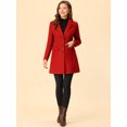 thumbnail image 3 of INSPIRE CHIC Manteau Long pour Femme à Revers Cranté Manches Longues à Simple Boutonnage Manteaux d'Hiver S Rouge, 3 of 6