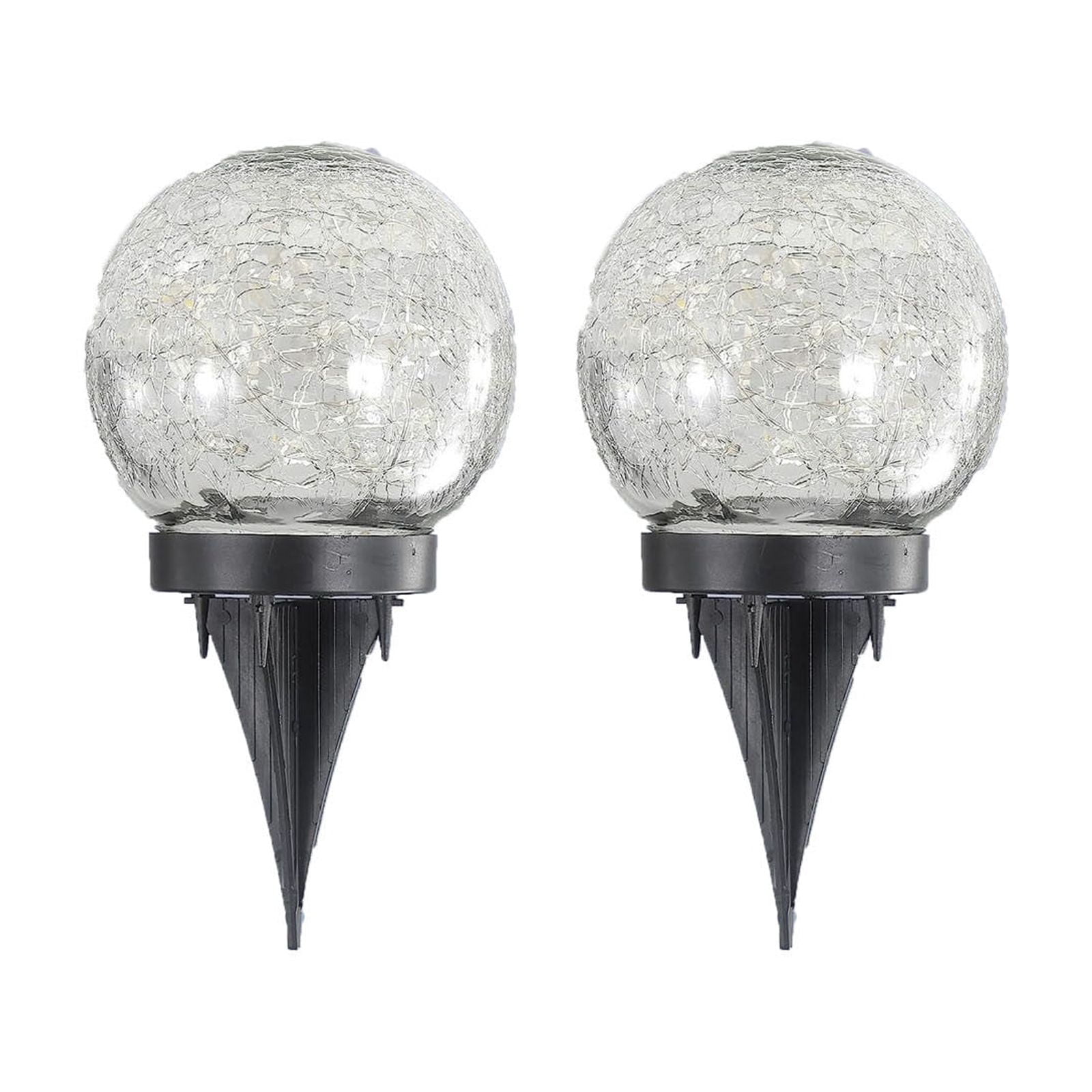 Rbaofujie Halloween Lights Solar Crackle Ball Lights Outdoor Garden Decoration Solar Mirror Ball Decorative Patio 2pc Solar Garden Lights